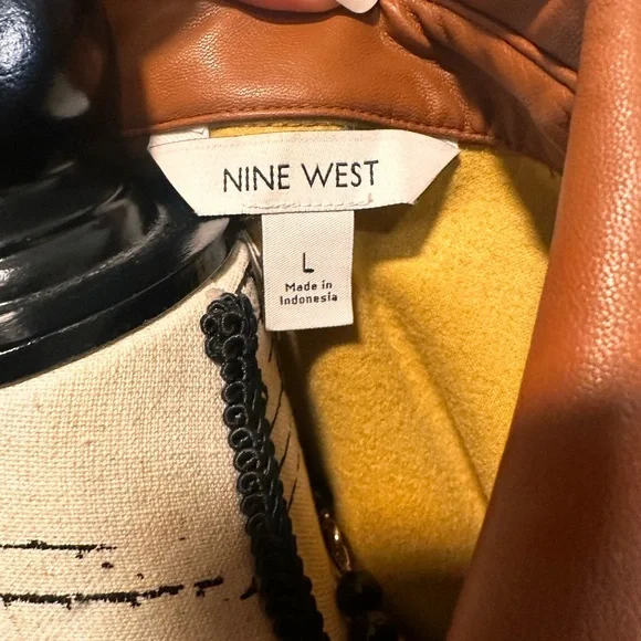 Price Drop! 🔥 Nine West: Pleated/ Wrap Look/ V Neck/Faux Leather Dress - Picture 6 of 6